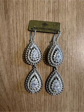 Samantha Wills Silver Filigree Double Teardrop Earrings